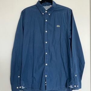 Lacoste Men's Blue Button-Down Shirt